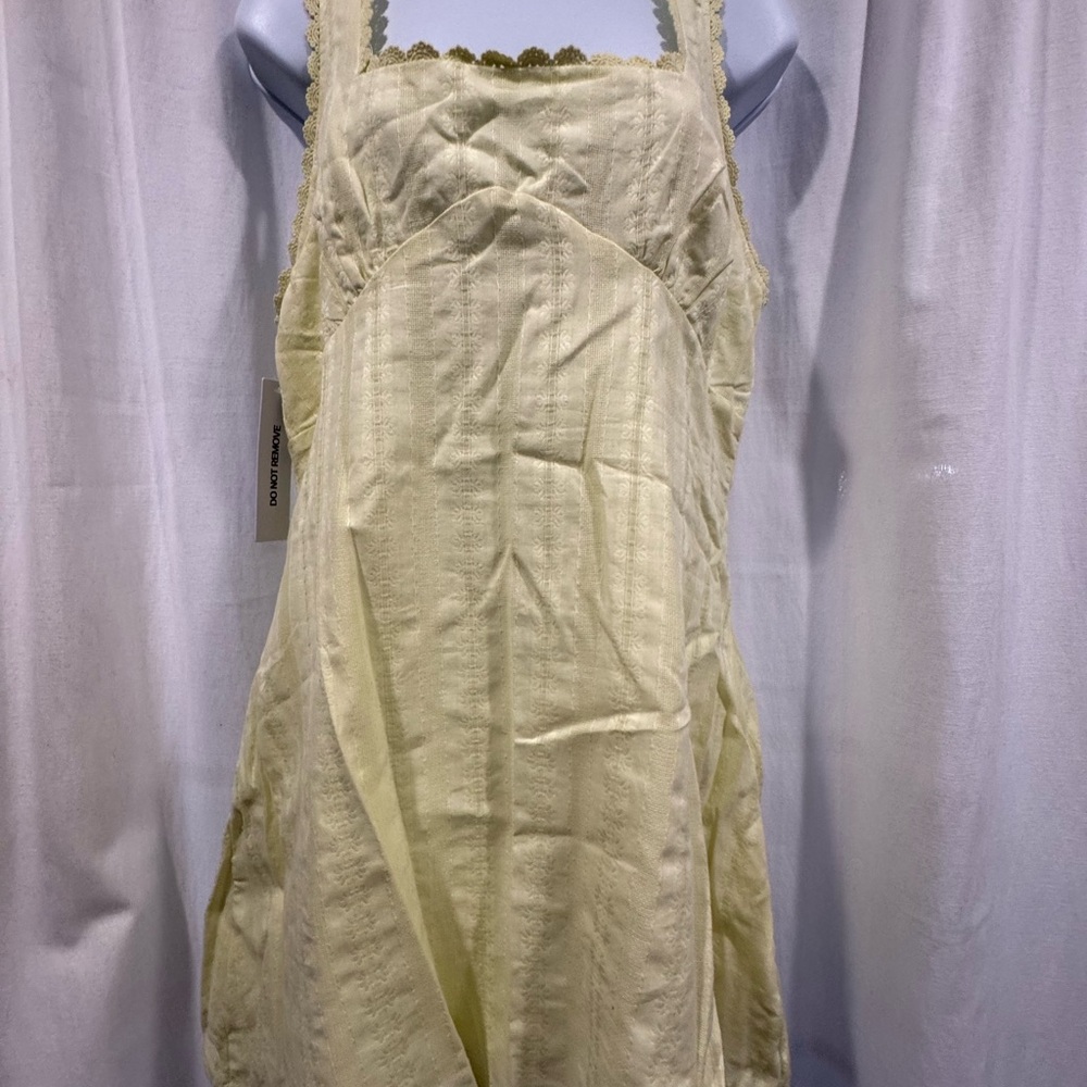 Princess Polly Butter Yellow Scallop Trim Mini Dress